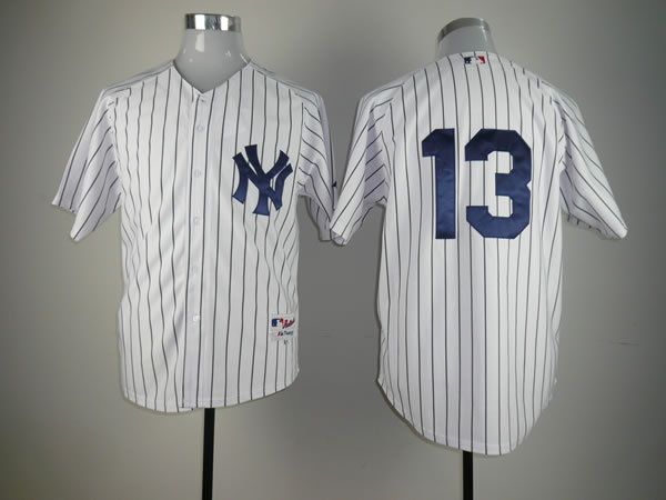 Men New York Yankees #13 No name White MLB Jerseys->new york yankees->MLB Jersey